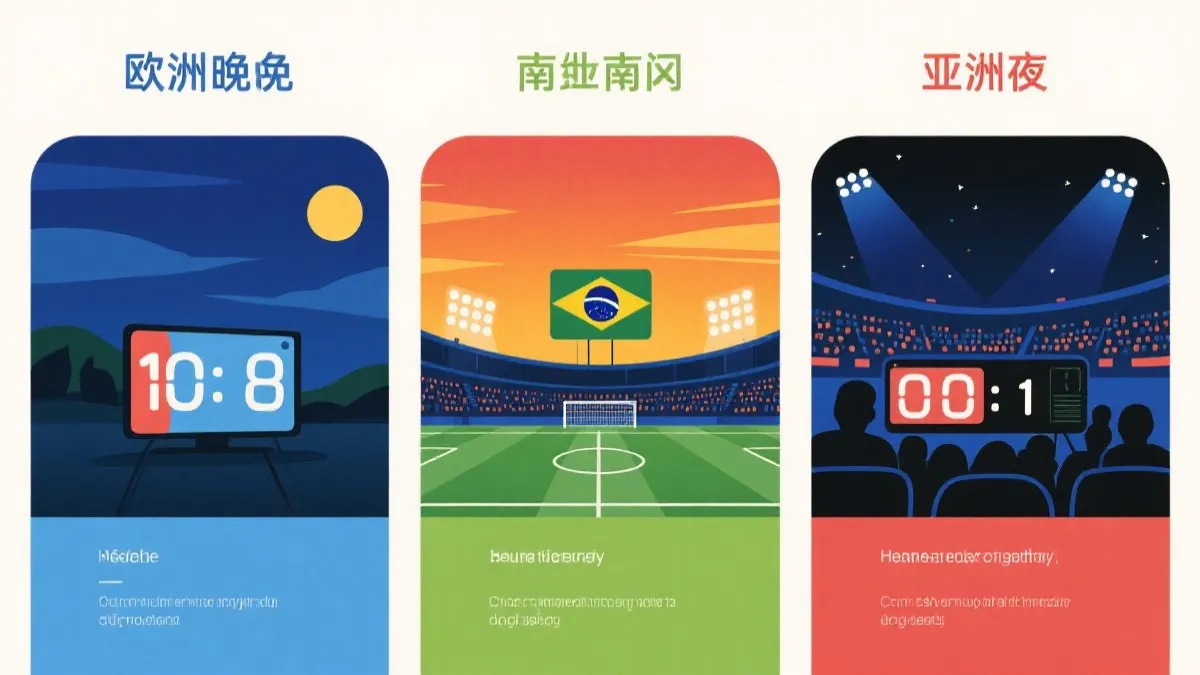 三大市场黄金时间带对照：欧洲、南美、亚洲与主办地开球窗口